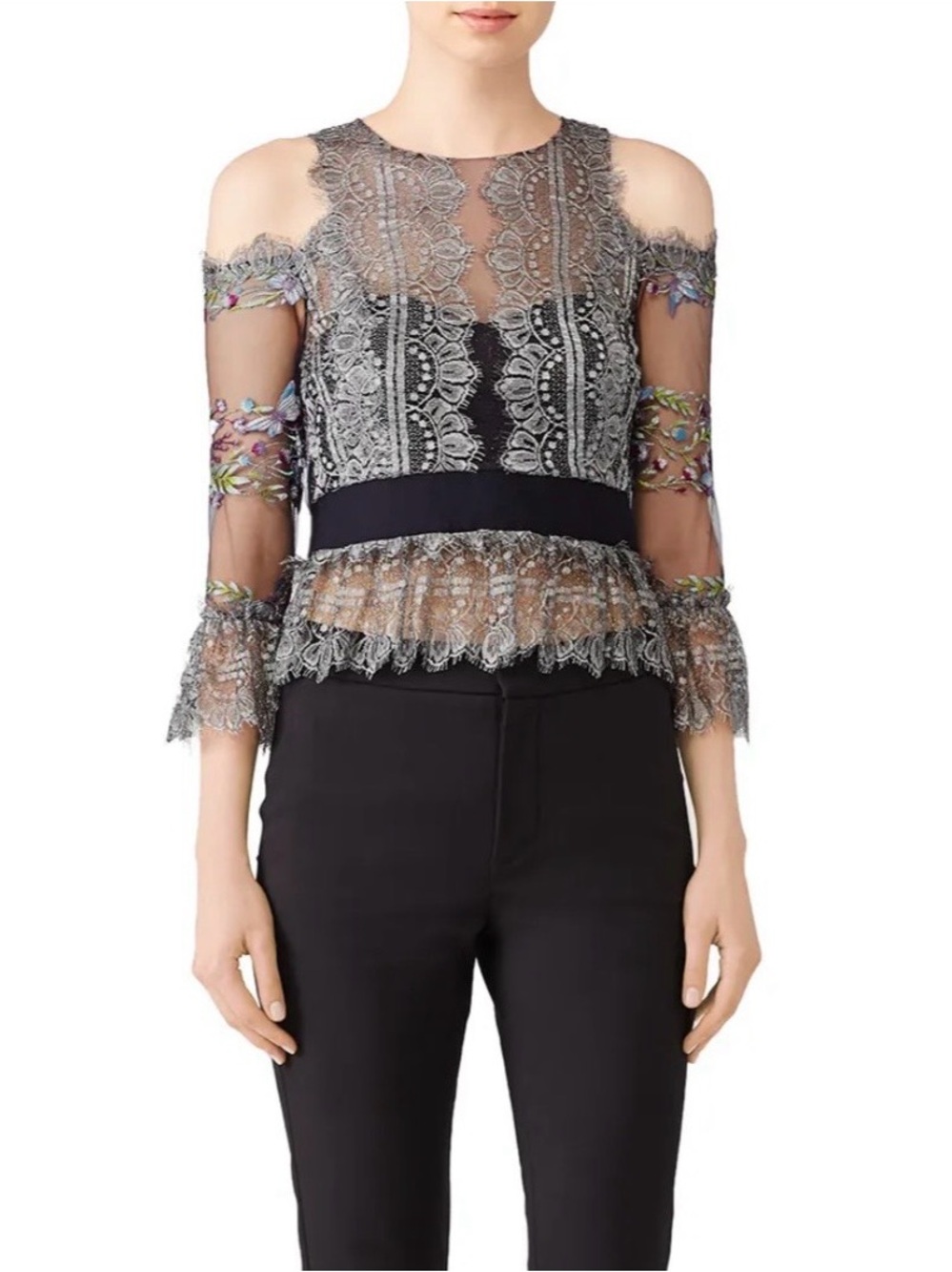 EUC Marchesa $395 blouse size 2 (could fit 0)